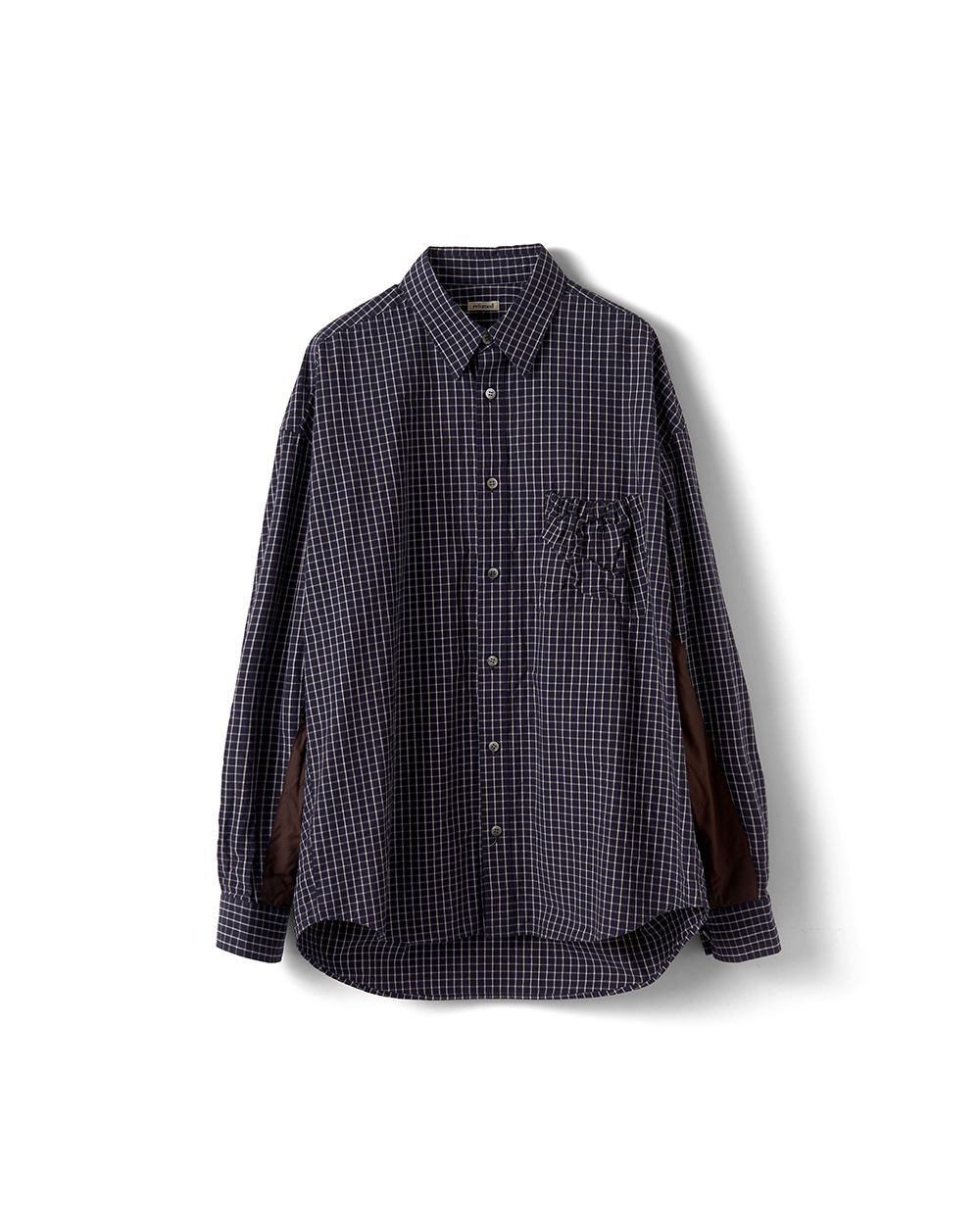 WRIST PATCH SLOUCH SHIRT "CHECK"（NAVY）