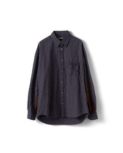 WRIST PATCH SLOUCH SHIRT "CHECK"（NAVY）