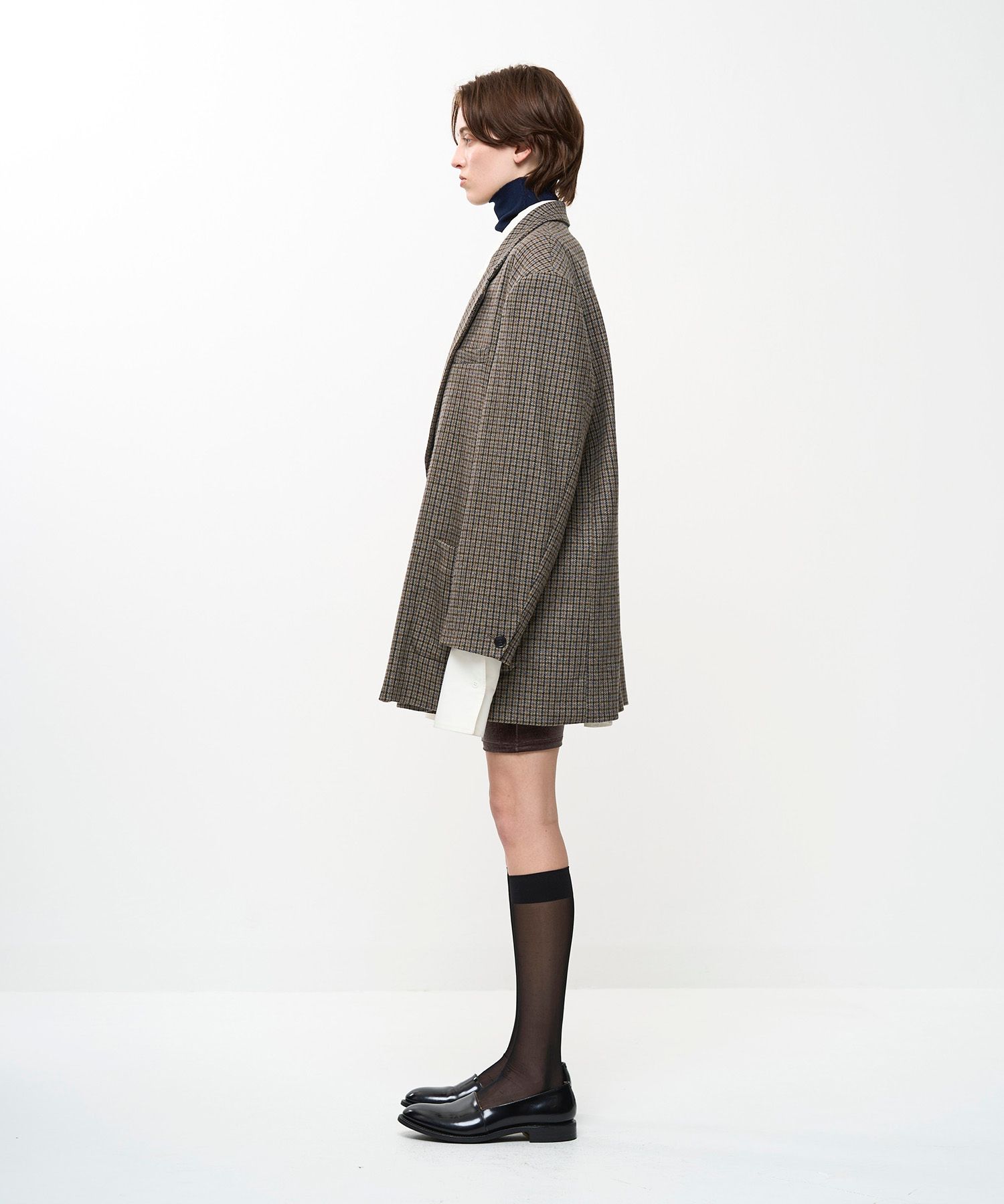 OVERSIZED CHECK JACKET（BEIGE）
