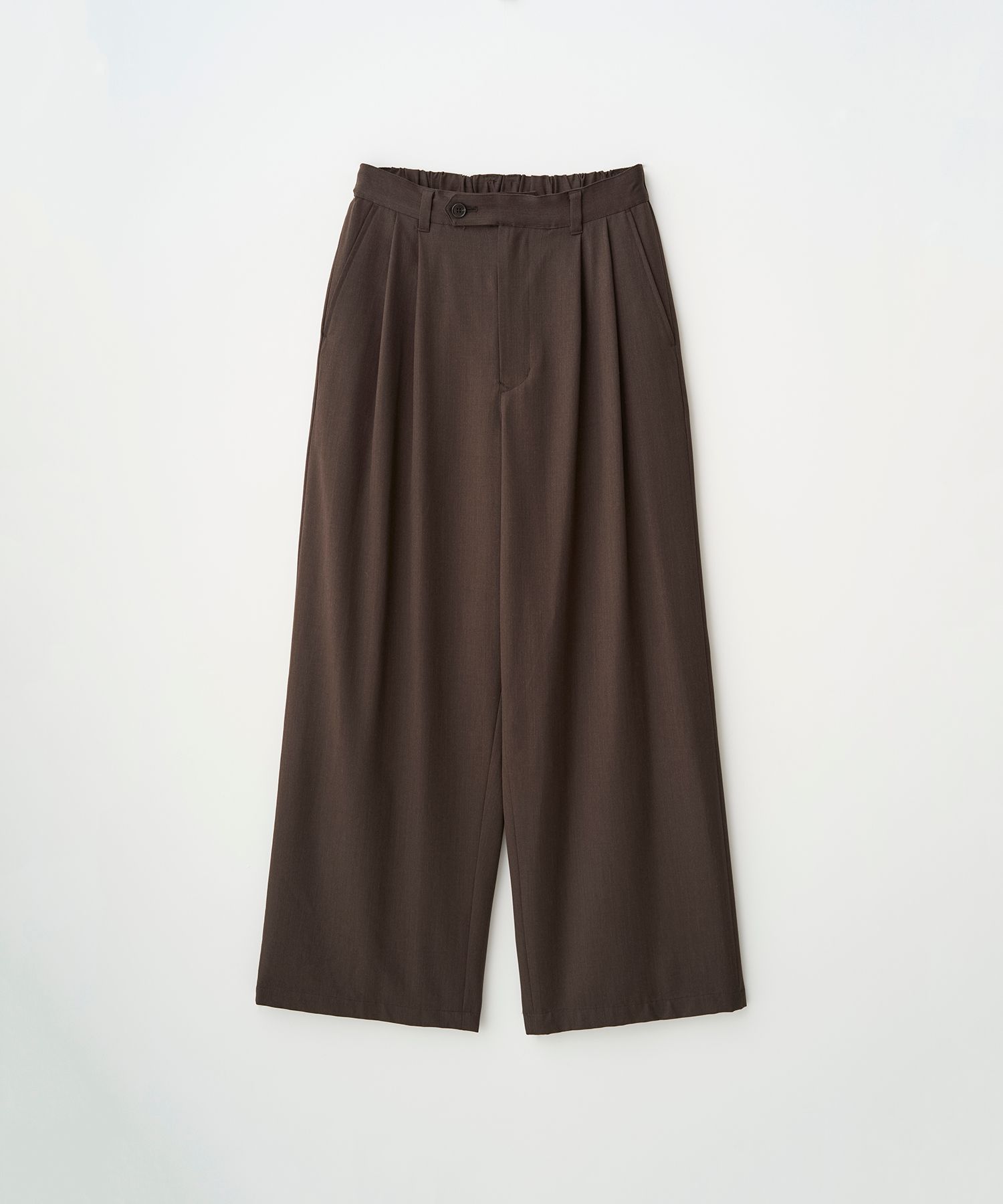 2TUCK WIDE EASY PANTS（BROWN）