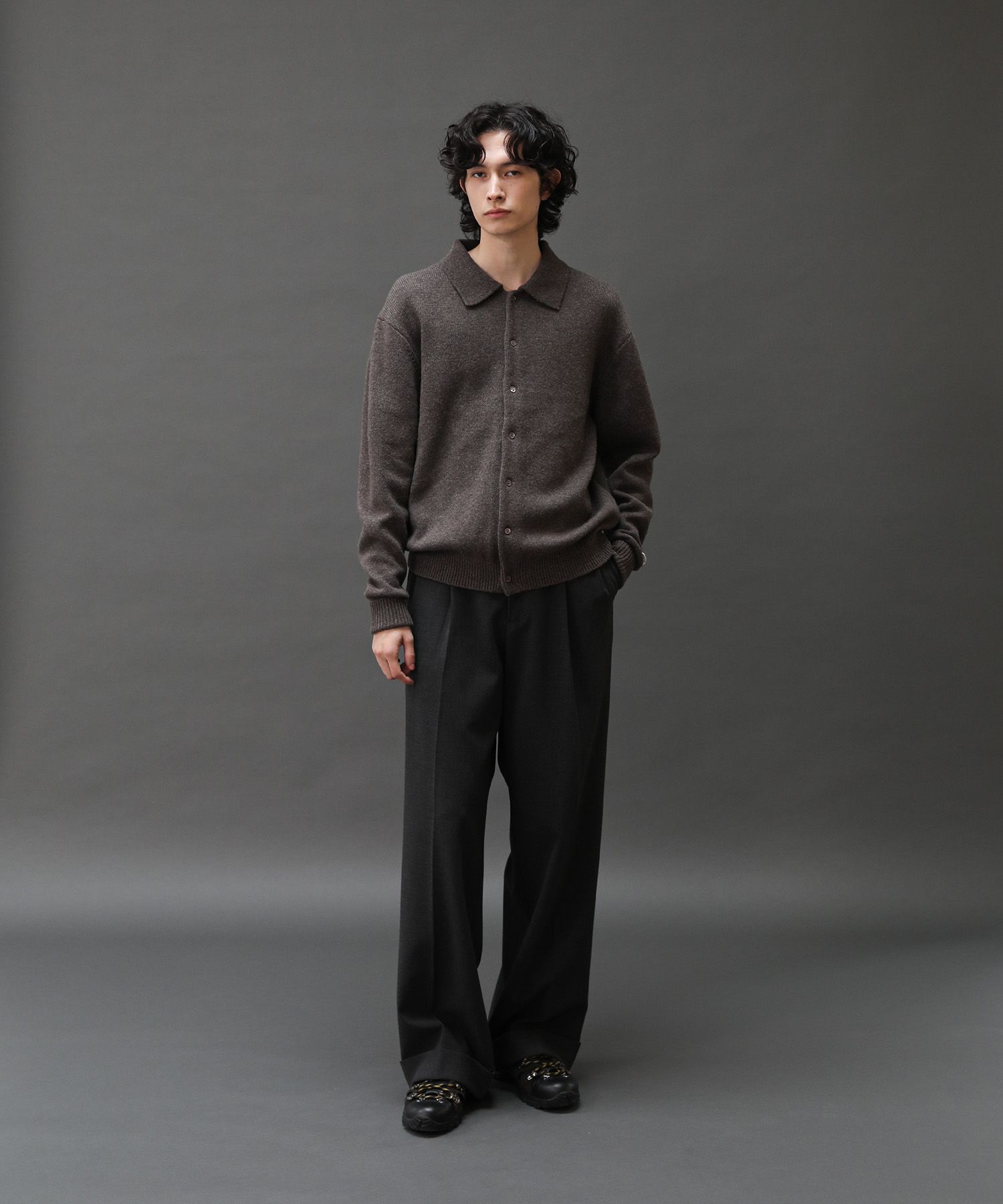 Scape Polo Wool Cardigan（Mole）