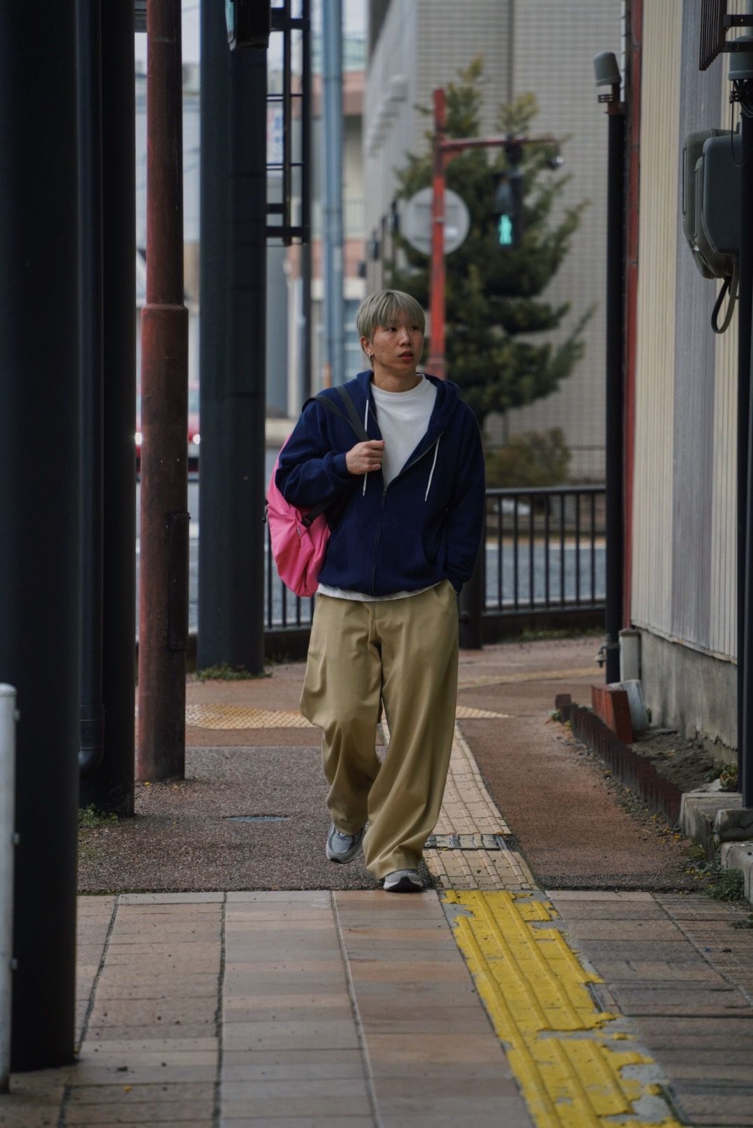WAFFLE ZIP HOODIE（NAVY）