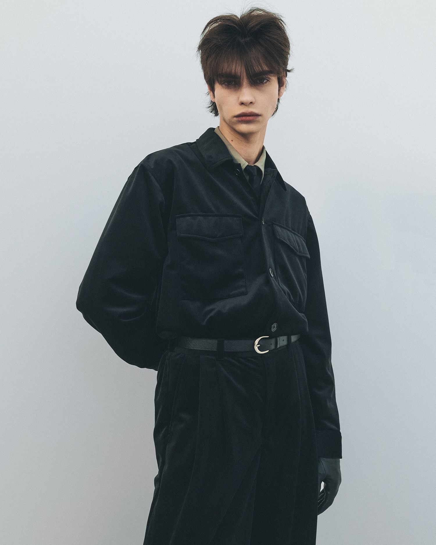 LUSTROUS CORDUROY SHIRT JACKET（BLACK）