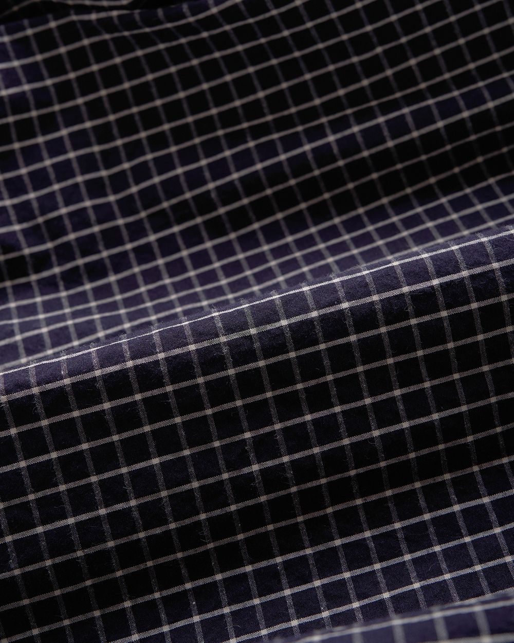 WRIST PATCH SLOUCH SHIRT "CHECK"（NAVY）
