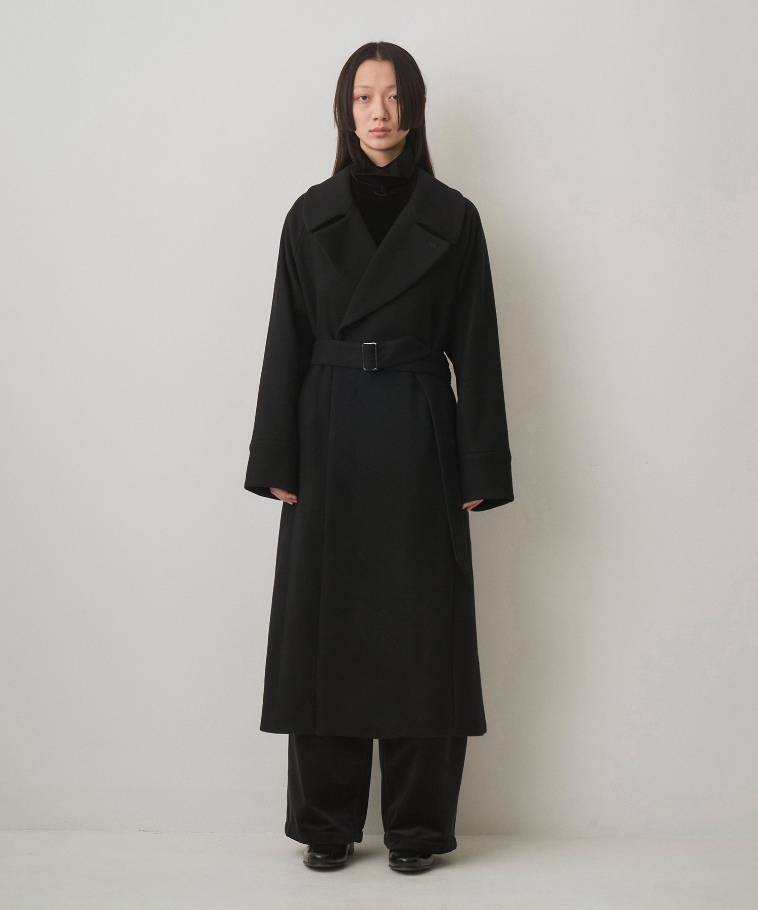 BELTED OVER COAT（BLACK）
