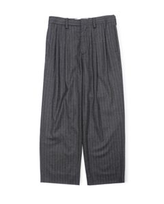 WOOL 2 TUCK TROUSERS（GRAY STRIPE）