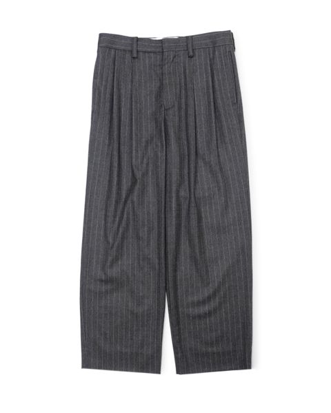 WOOL 2 TUCK TROUSERS（GRAY STRIPE）