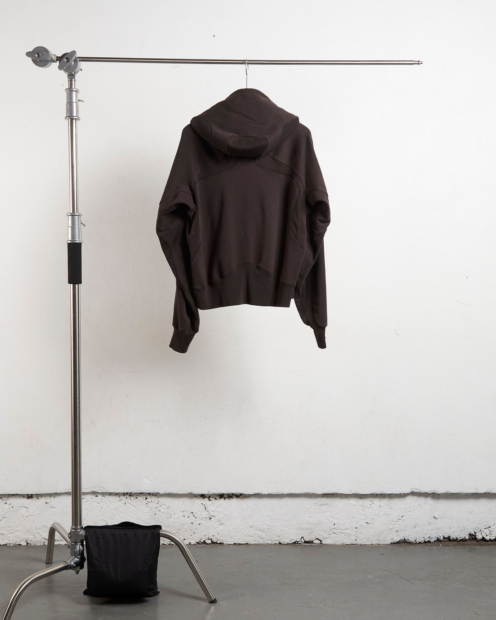 PANELLED ZIP UP HOODIE（BROWN）