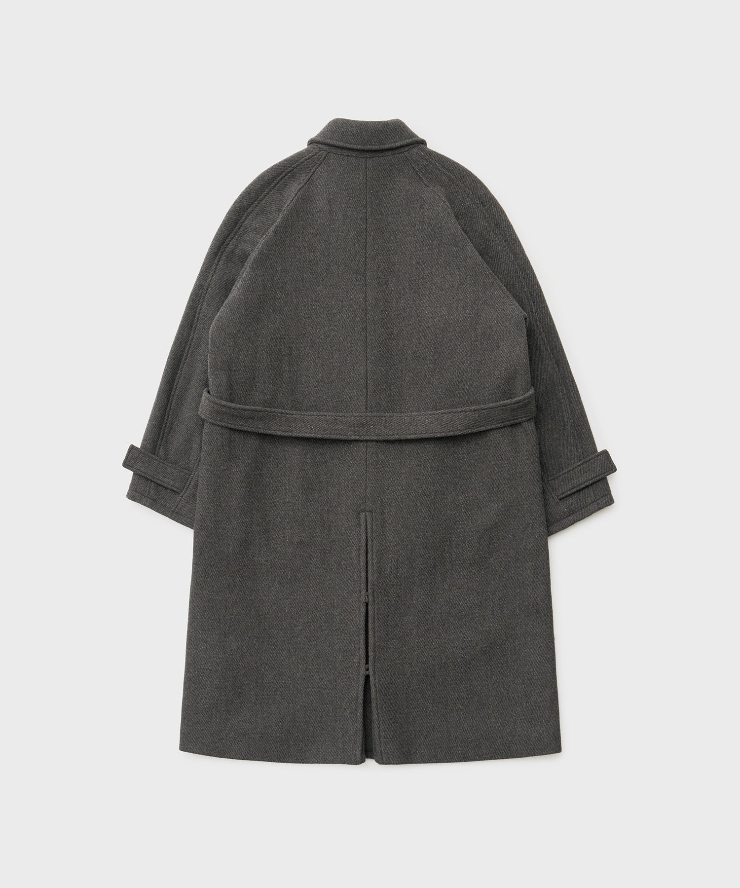 Torre Italian Wool Belted Coat（Charcoal）