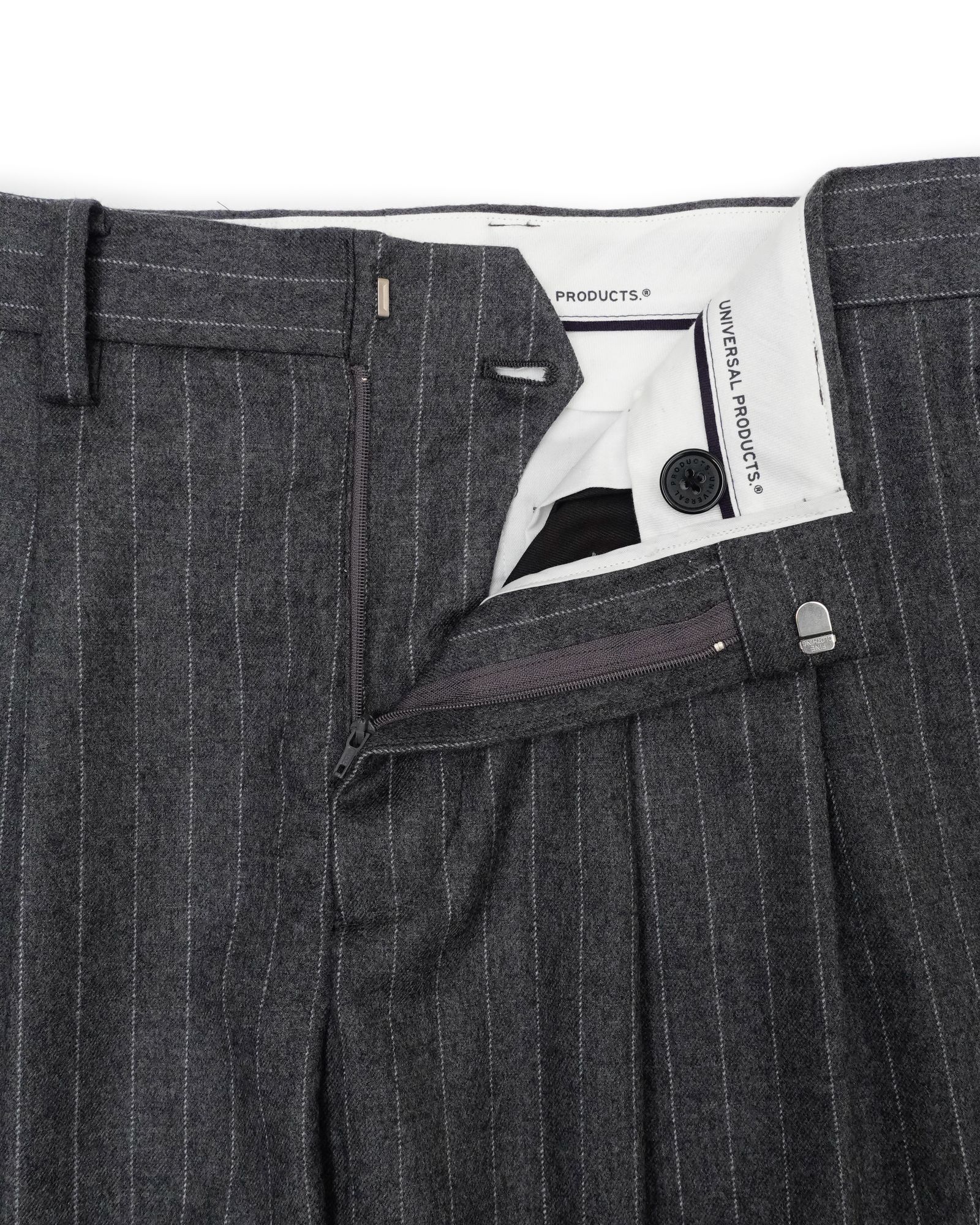 WOOL 2 TUCK TROUSERS（GRAY STRIPE）