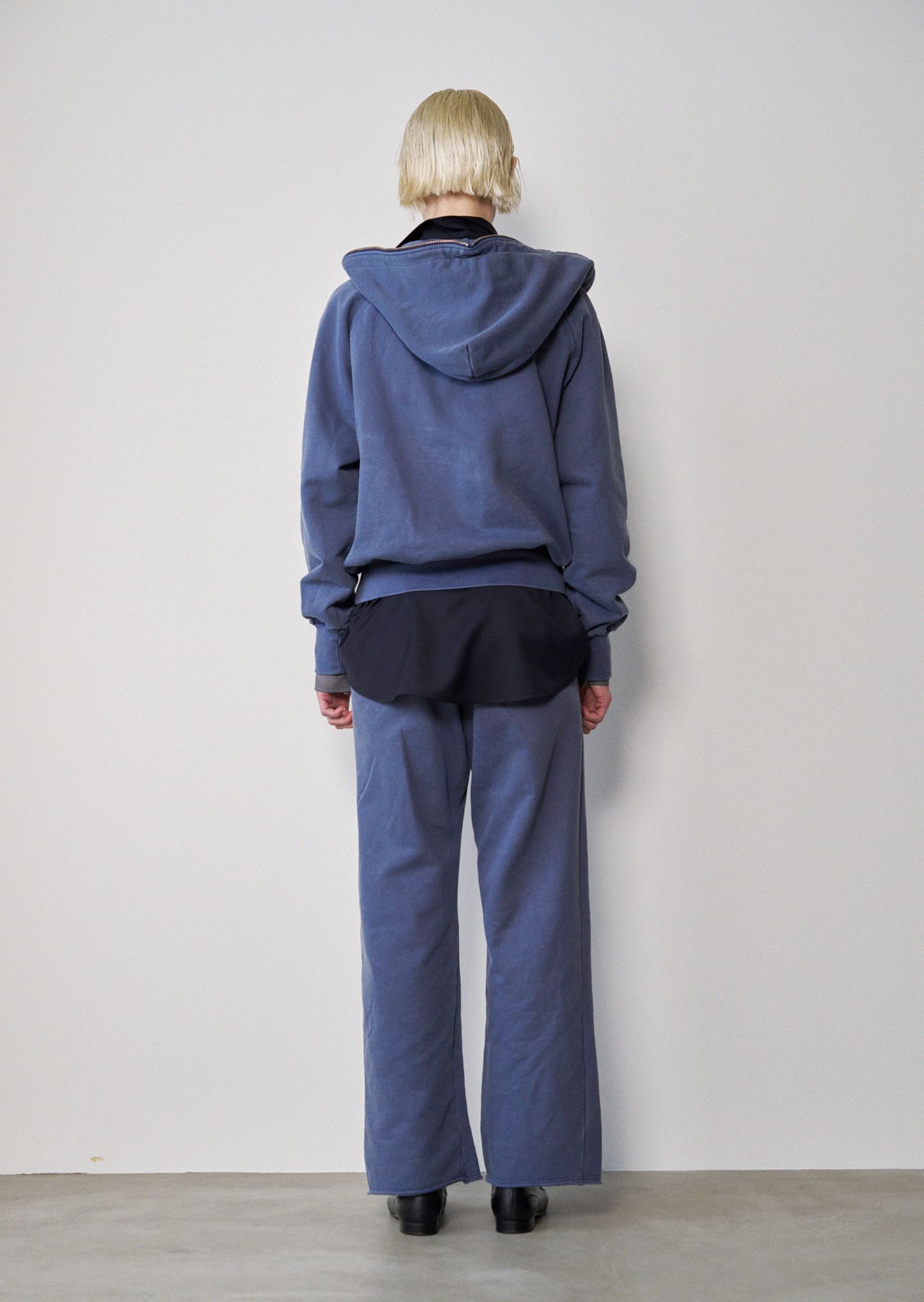 rocessed Half-Zip Sweat Hoodie（NAVY）