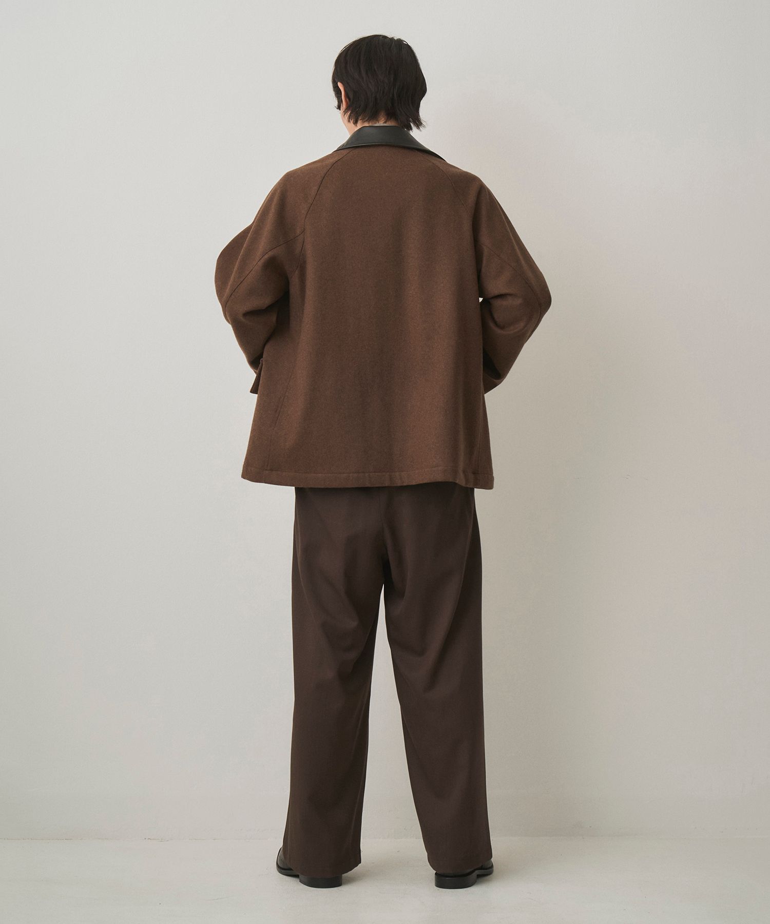 LEATHER COLLAR RIDING JACKET（BROWN）