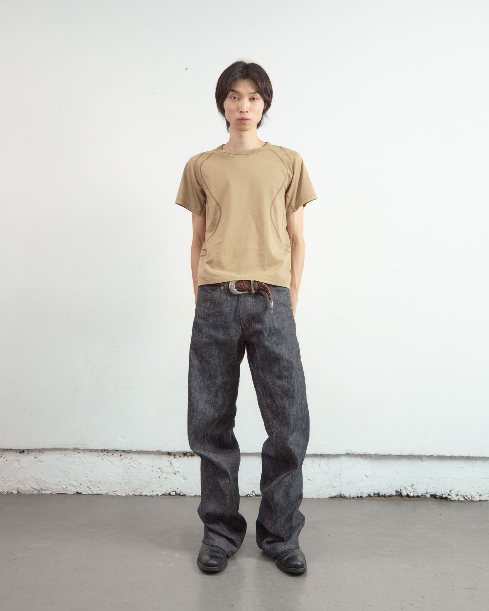 PANELLED HALF SLEEVE T-SHIRT