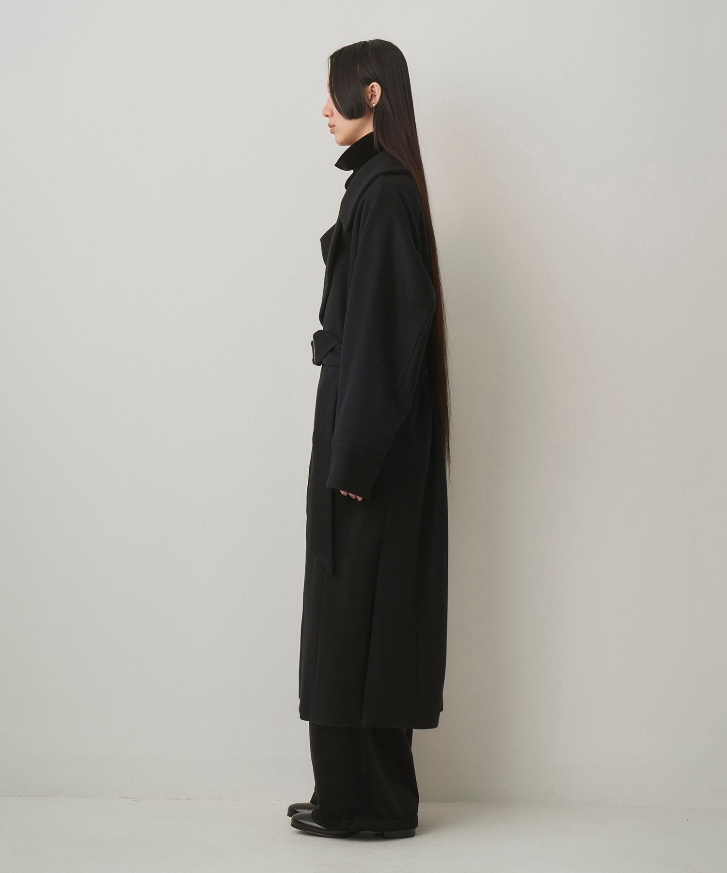 BELTED OVER COAT（BLACK）