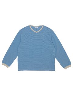 V NECK L/S TSHIRTS（BLUE）