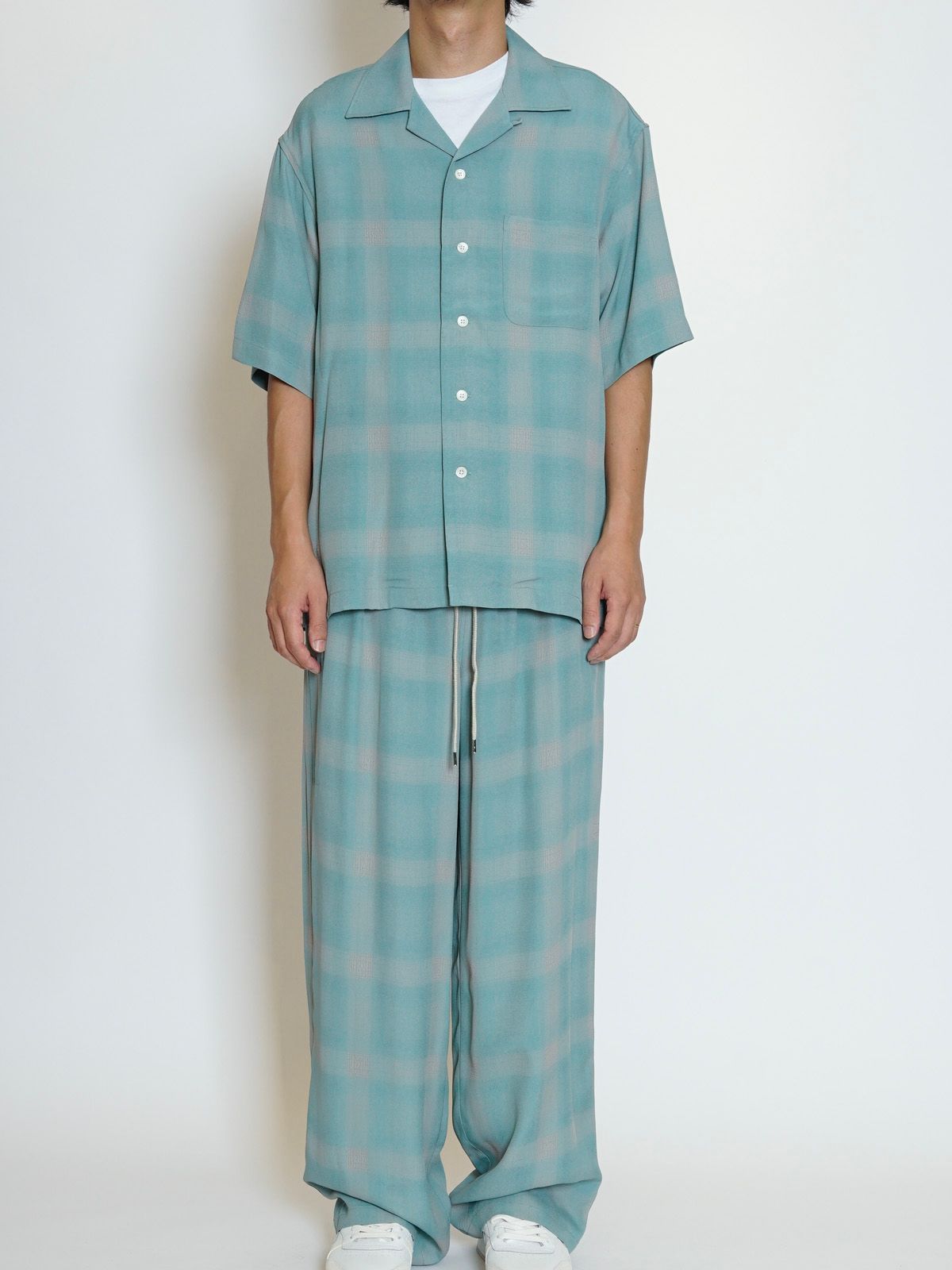 OPEN COLLOR S/S SHIRTS（GREEN)