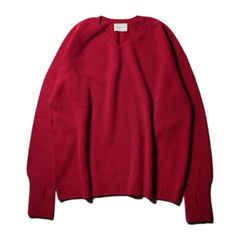 Whole Garment V-Neck – Super Fine Merino（RED）