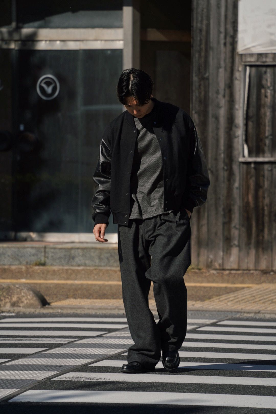 36G Cashmere Wool Leather Blouson（BLACK）