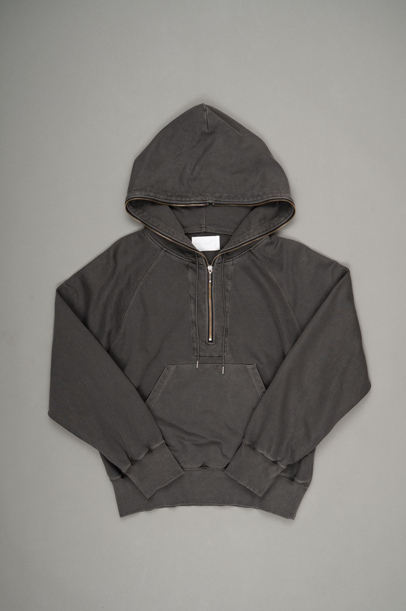 rocessed Half-Zip Sweat Hoodie（GRAY）