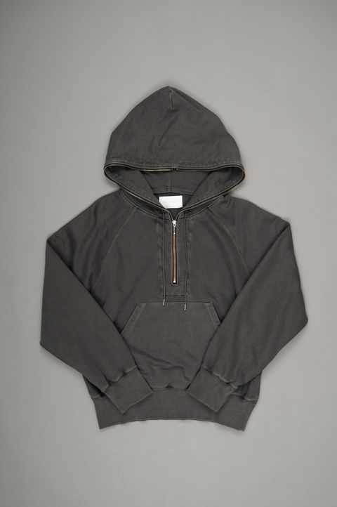 rocessed Half-Zip Sweat Hoodie（GRAY）