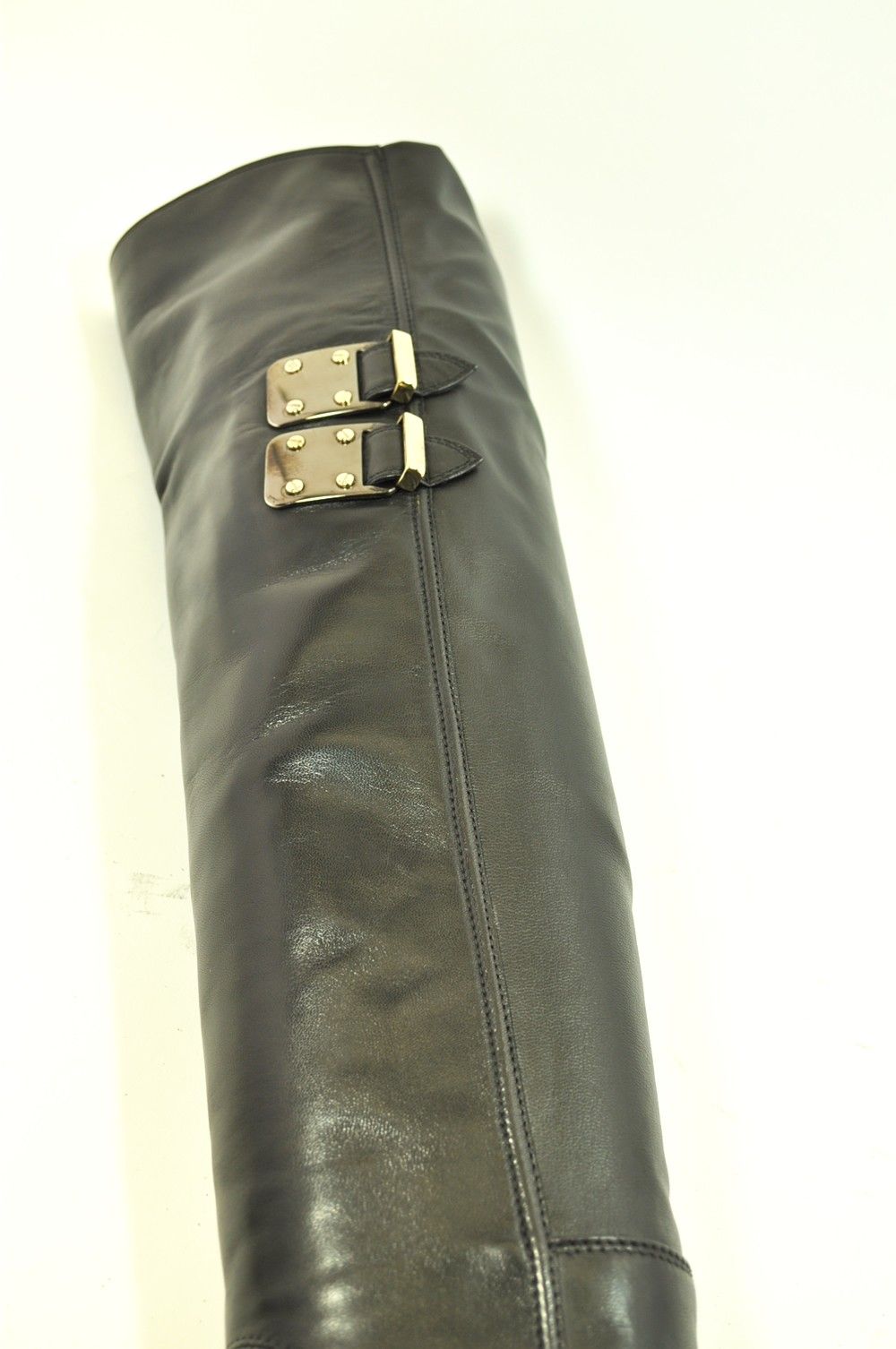 バックストレッチ6cmヒールニーハイブーツ