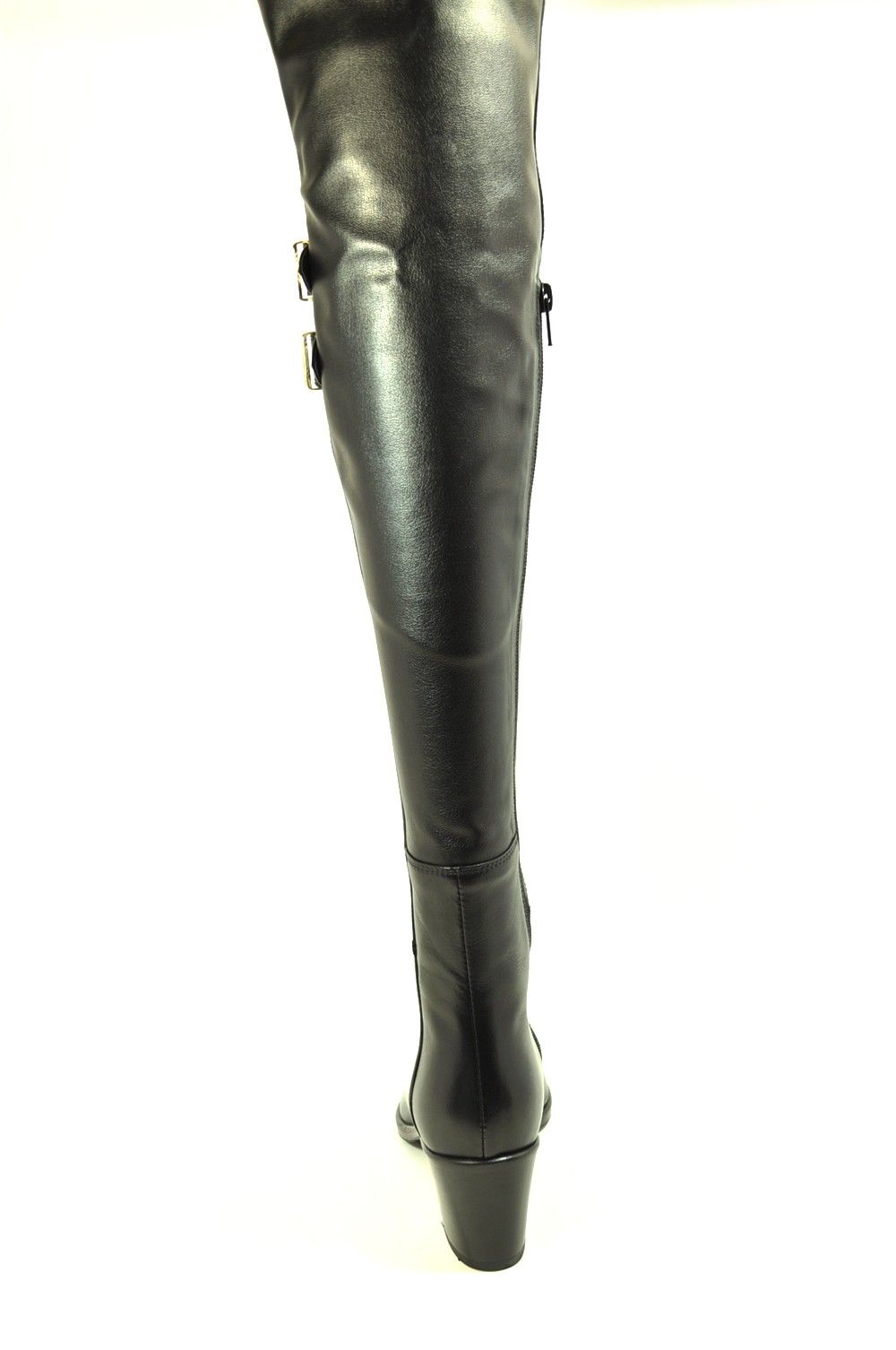 バックストレッチ6cmヒールニーハイブーツ