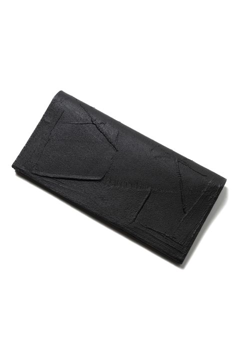 美品 KAGARI YUSUKE カガリユウスケ 長財布 ペイント 黒壁