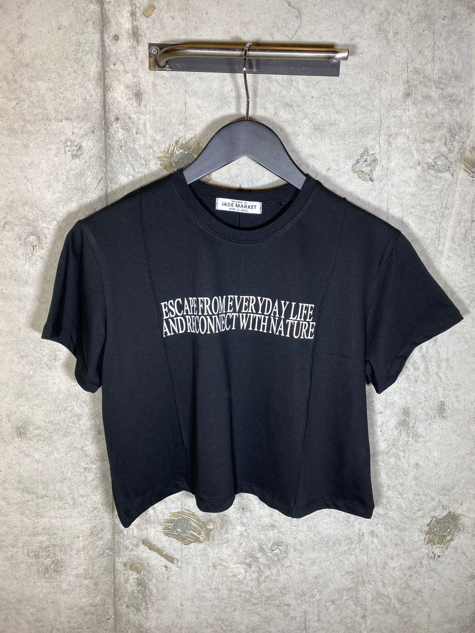 ショート丈TEE/ブラック
