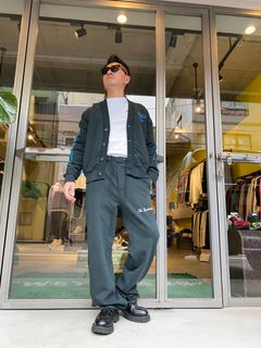 FLEECE ZIPPED PANTS/EMBROY BLACK
