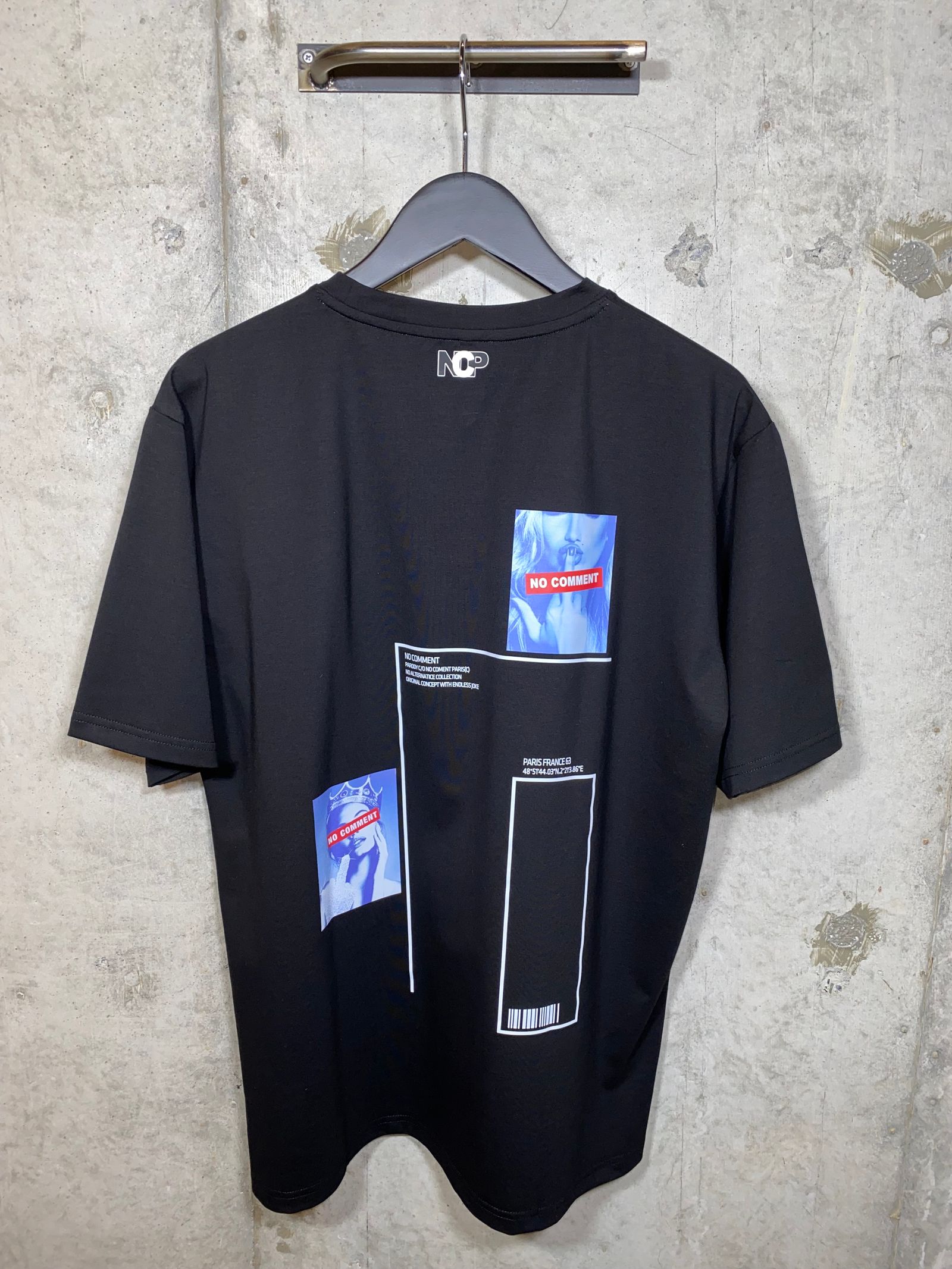 NCP - TM0026 スクエアプリント半袖クルーネックT/BLACK