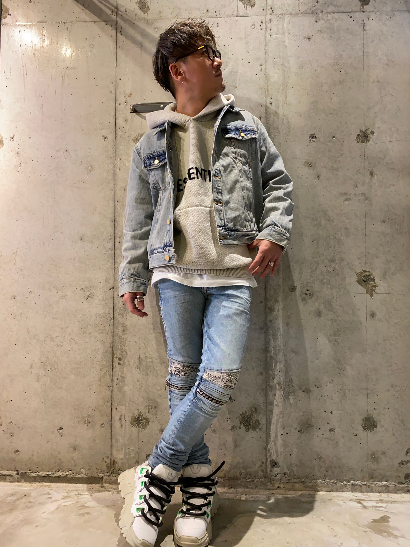 FOG ESSENTIALS KNIT HOODIE/oatmeal