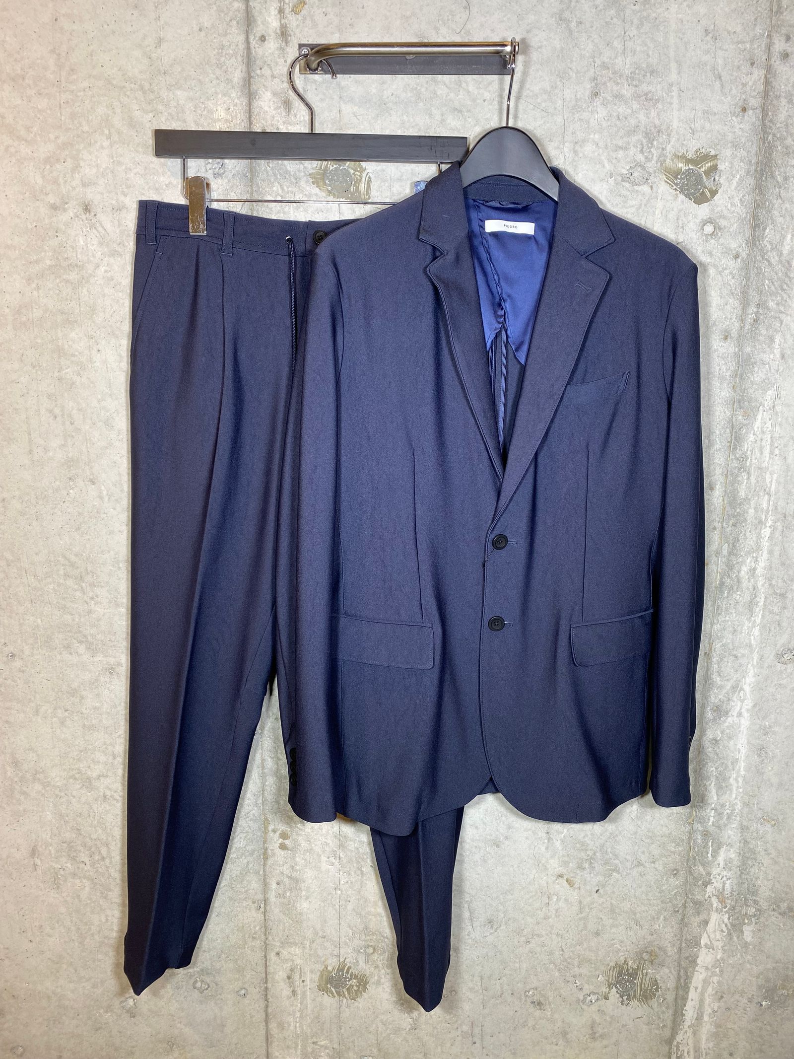 JERSEY ONE TUCK PANTS/NAVY