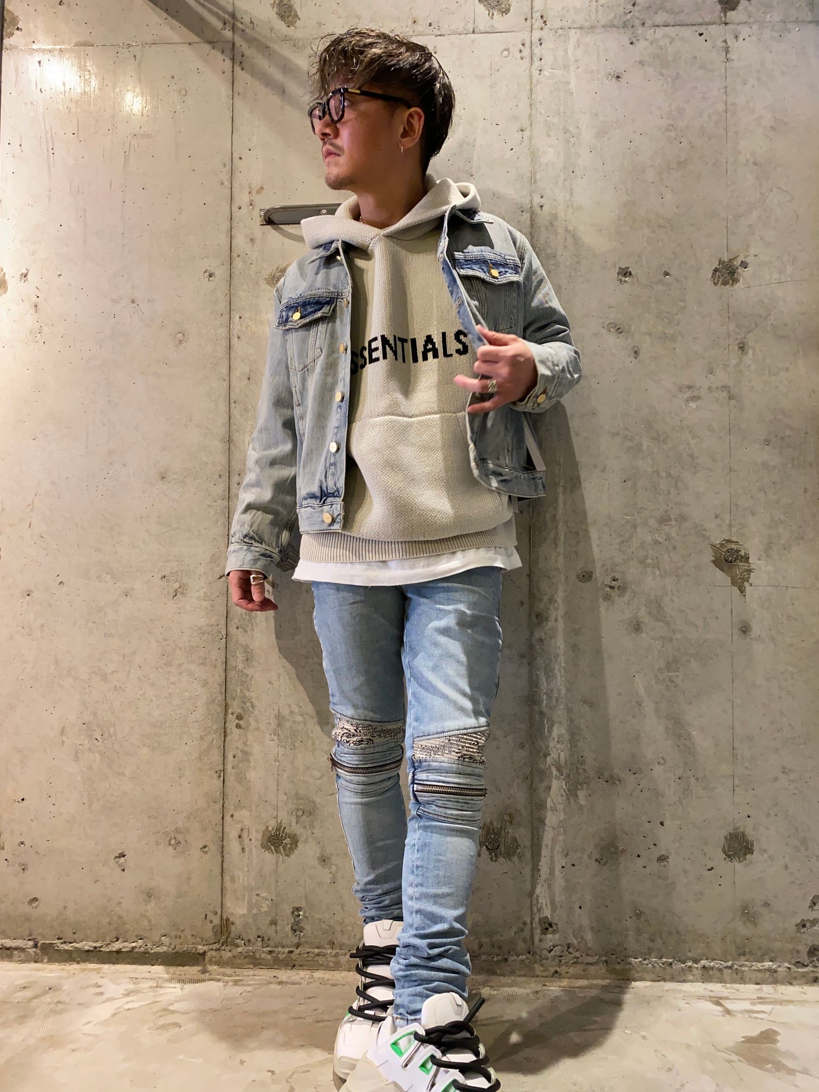FOG ESSENTIALS KNIT HOODIE/oatmeal