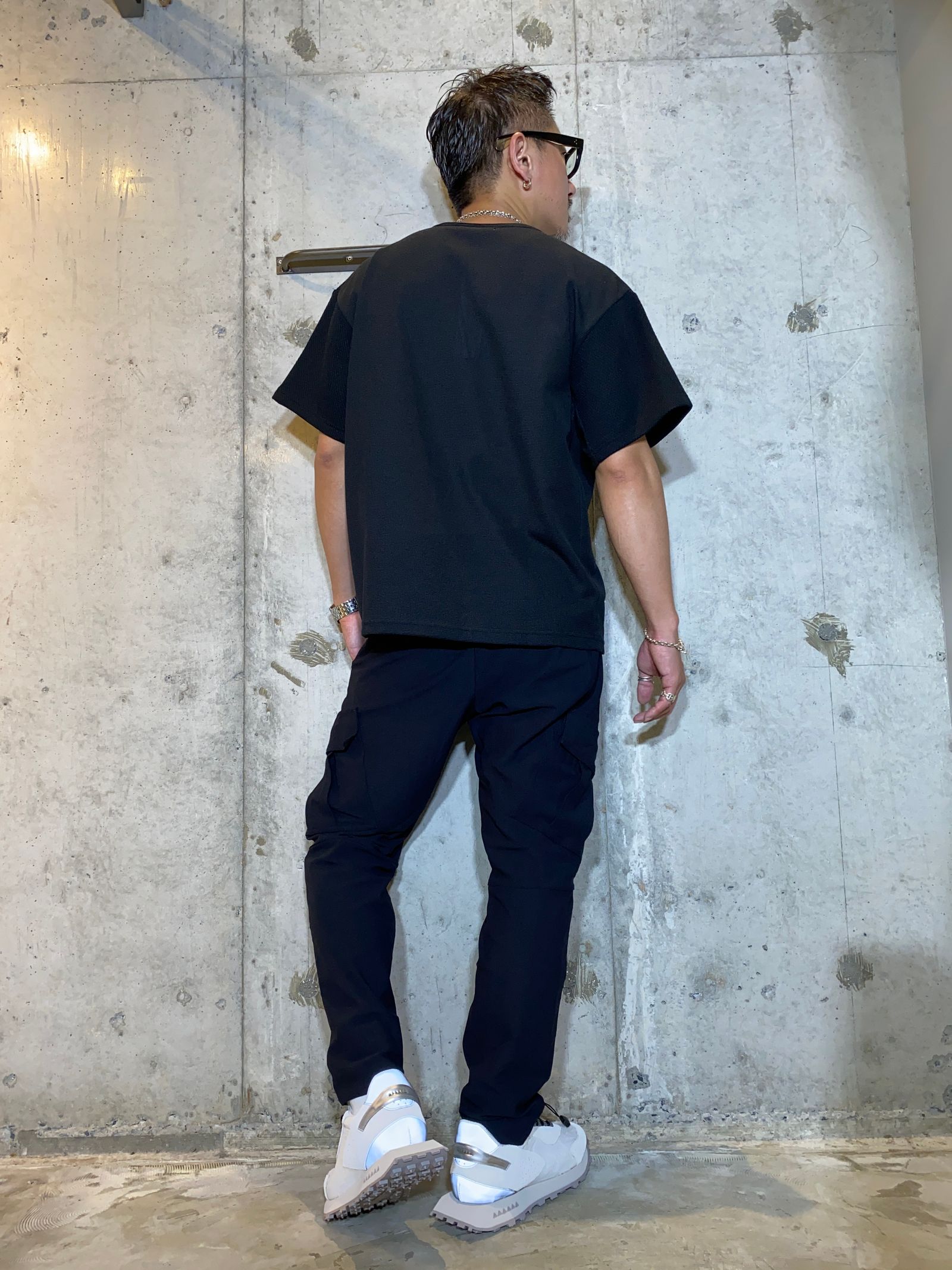 MESH COMBINATION TEE/BLACK
