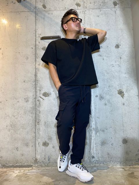 MESH COMBINATION TEE/BLACK