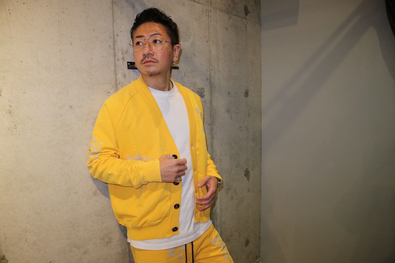 FLEECE CARDIGAN/FLOWER YELLOW