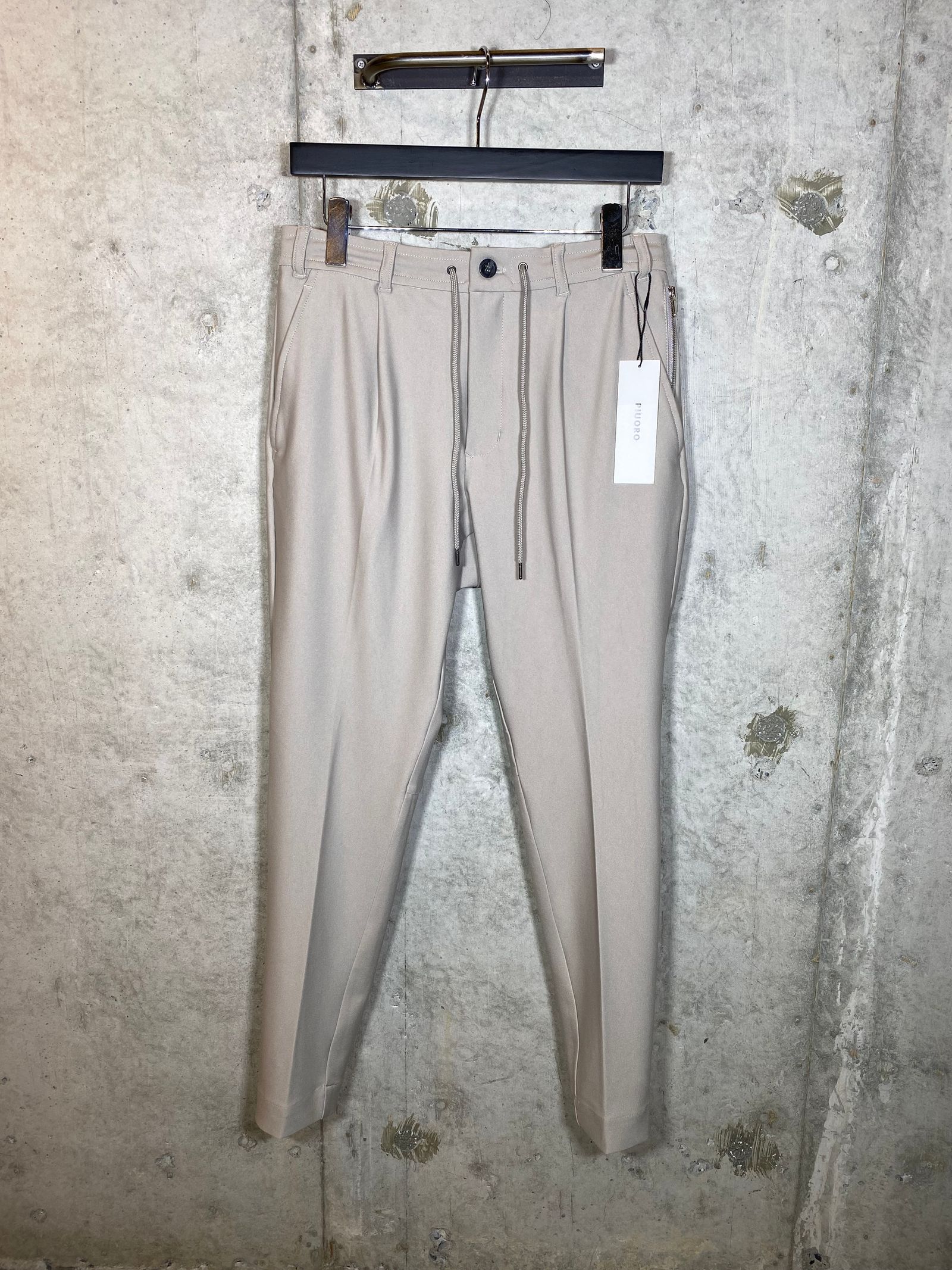 JERSEY ONE TUCK PANTS/GRAY