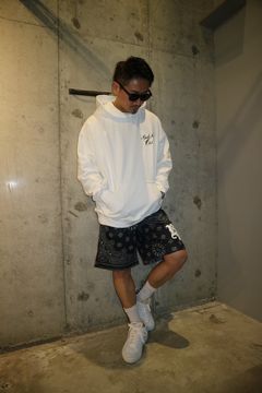 OVERPRINTED BASKET SHORTS/CROCHET BLACK