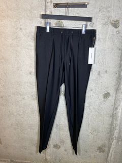 JERSEY ONE TUCK PANTS/BLACK