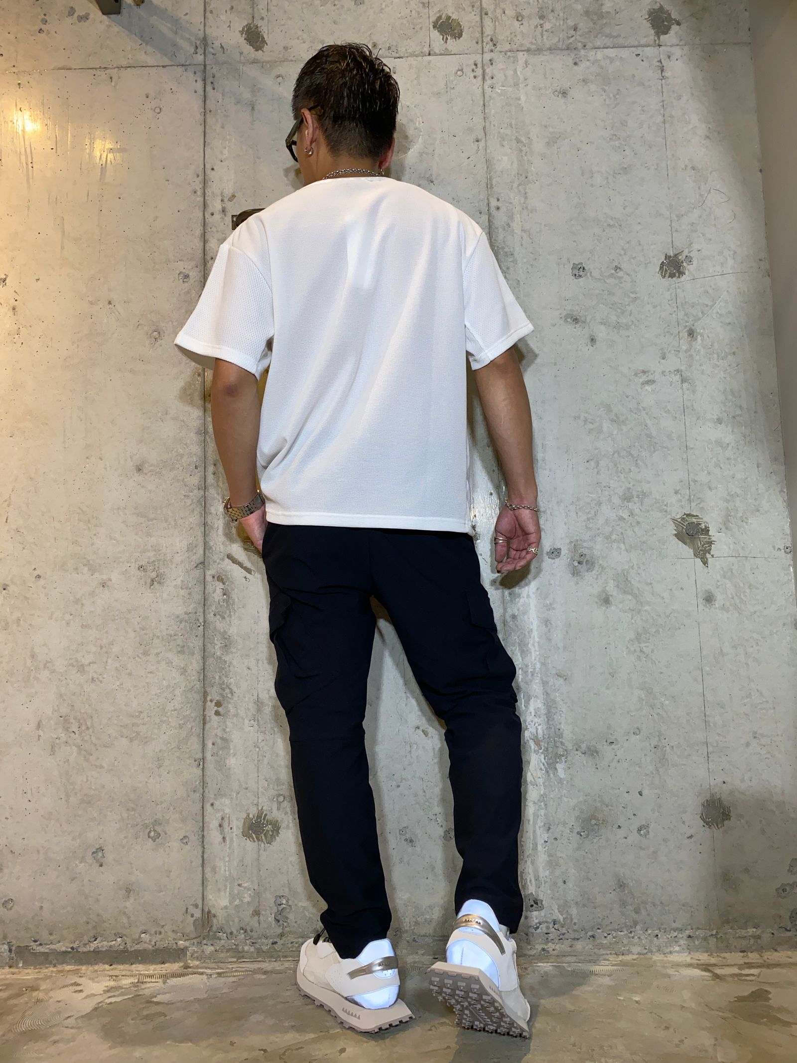 MESH COMBINATION TEE/WHITE