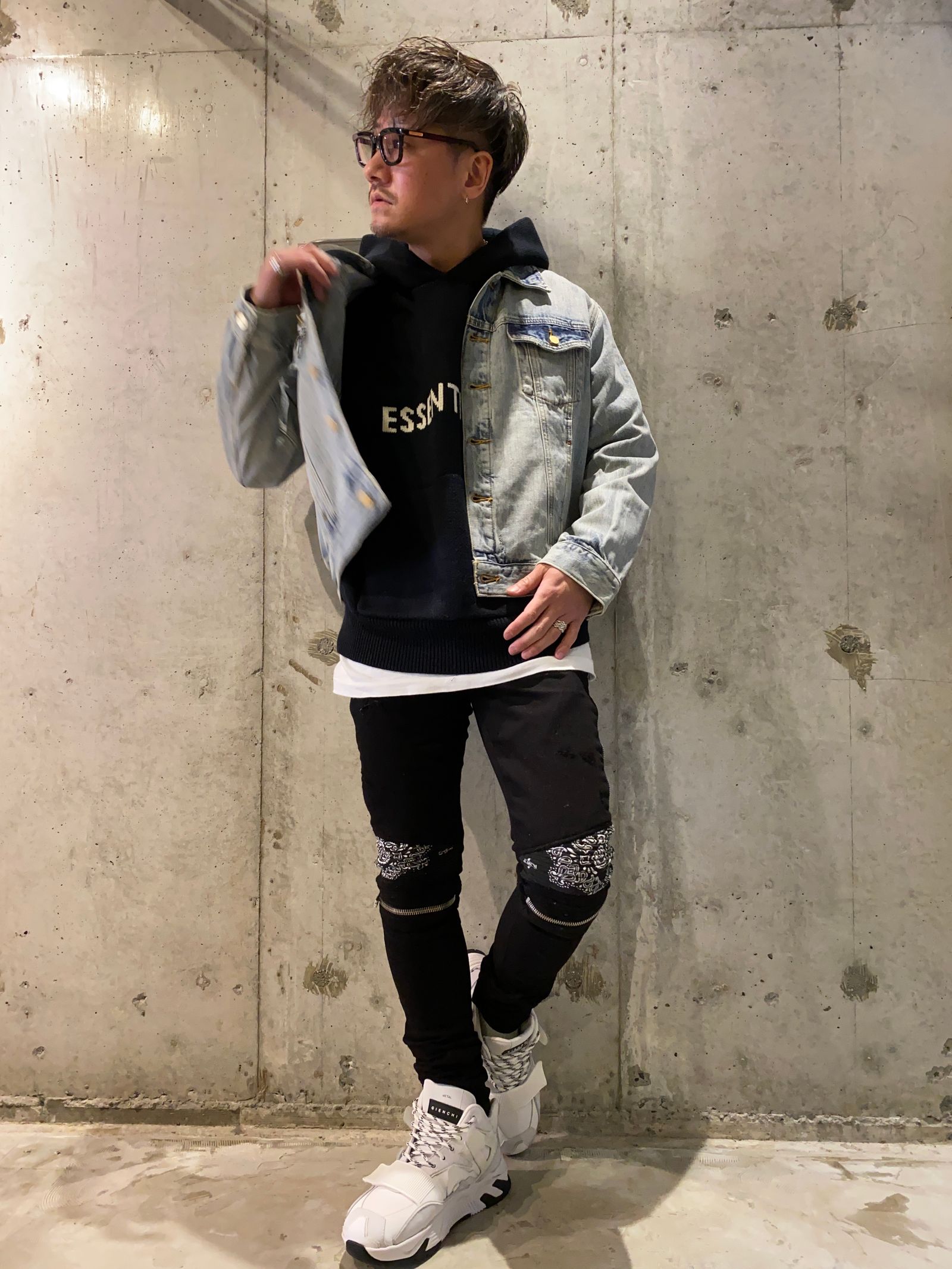 FOG ESSENTIALS KNIT HOODIE/Black