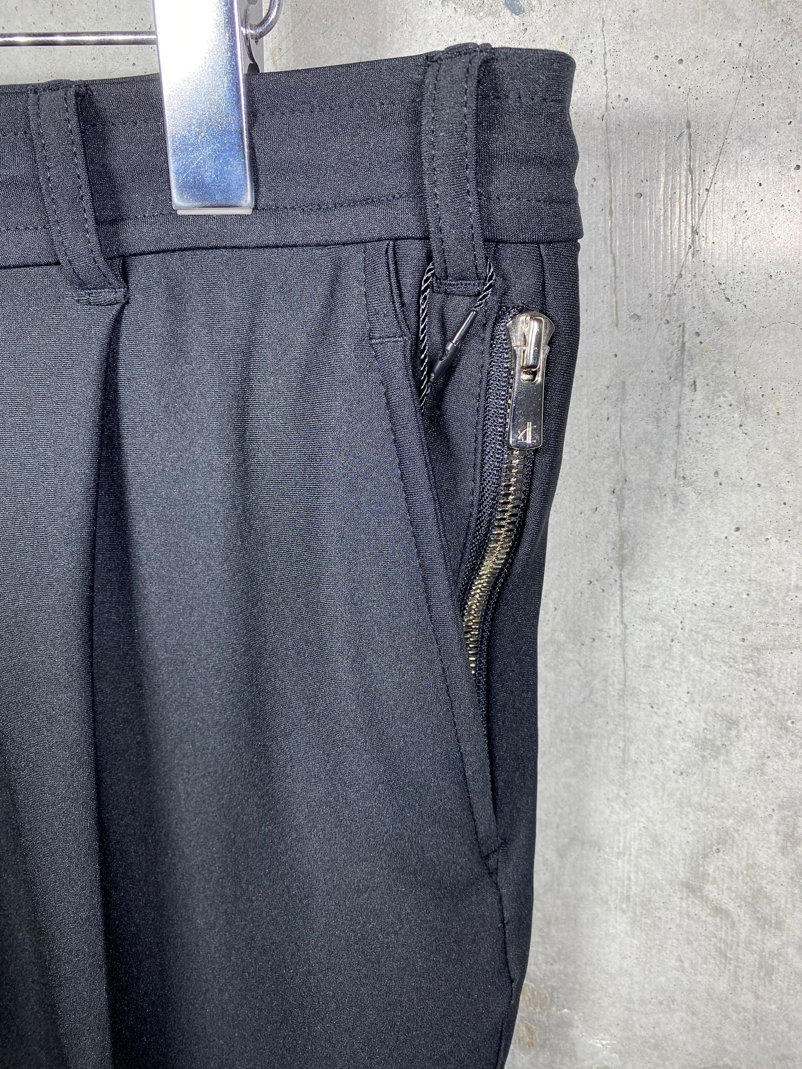 JERSEY ONE TUCK PANTS/BLACK