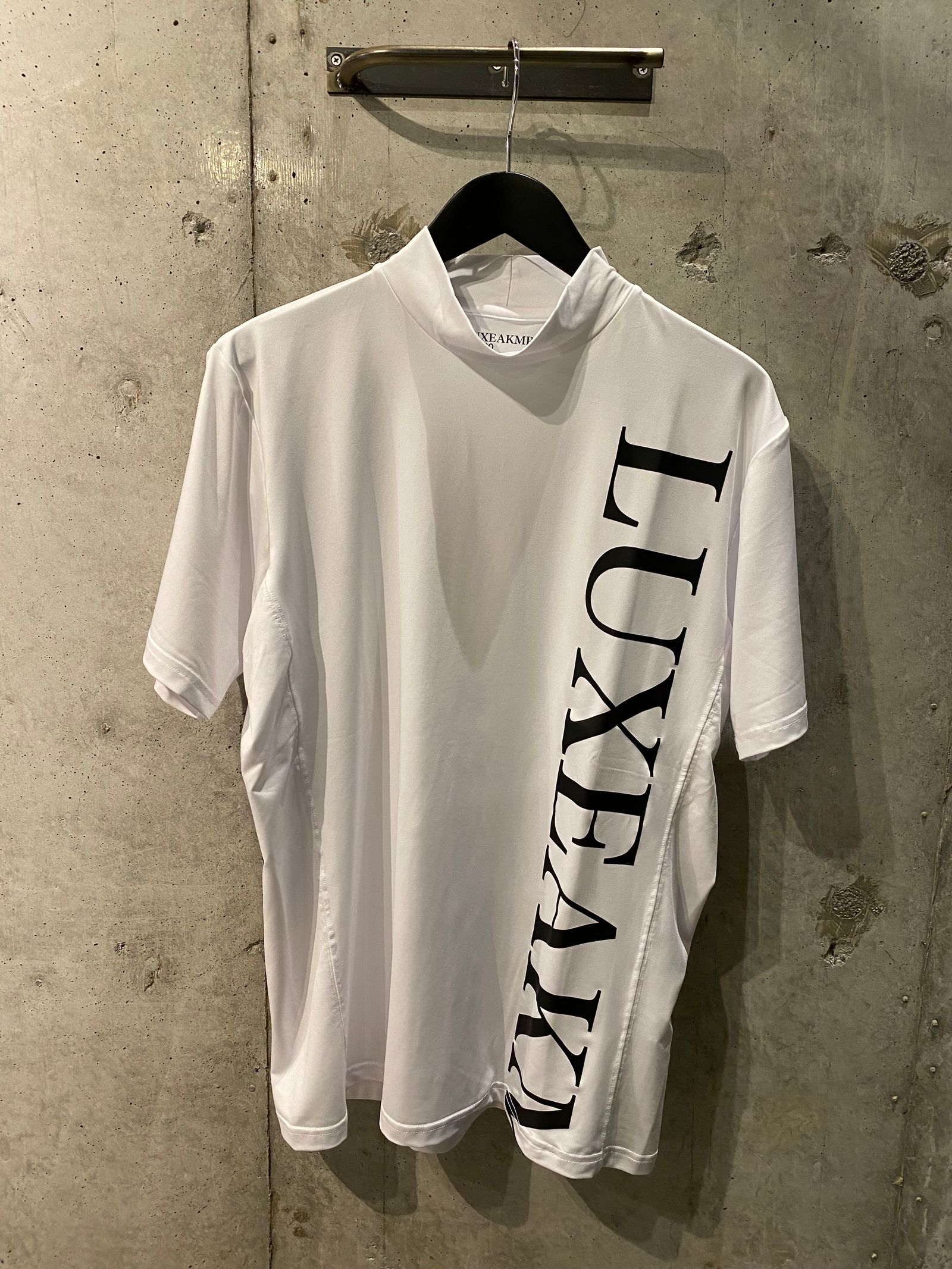 半袖モックネックTシャツ/WHITE