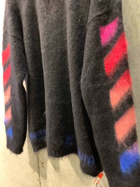 DIAG BRUSHED MOHAIR crewneck(BLACK)