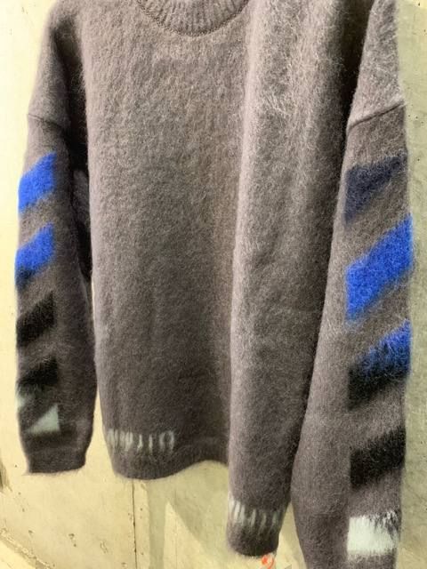DIAG BRUSHED MOHAIR crewneck(GREY)