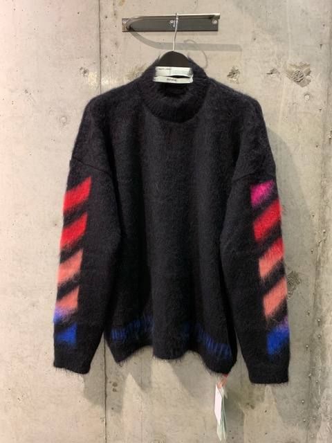 OFF-WHITE - DIAG BRUSHED MOHAIR crewneck(BLACK) | R and another ...