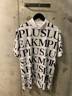 モックネックTシャツ総柄/WHITE