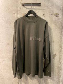 ESSENTIALS L/S Tshirt(OFF BLACK)