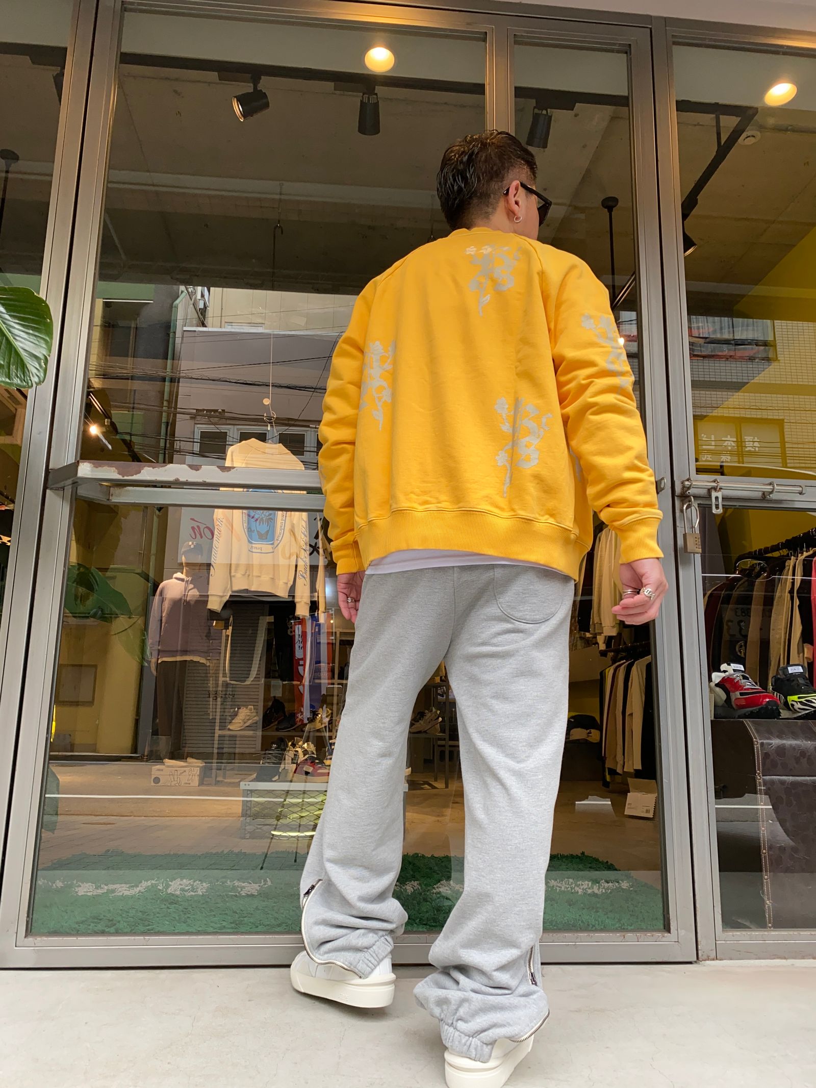FLEECE CARDIGAN/FLOWER YELLOW