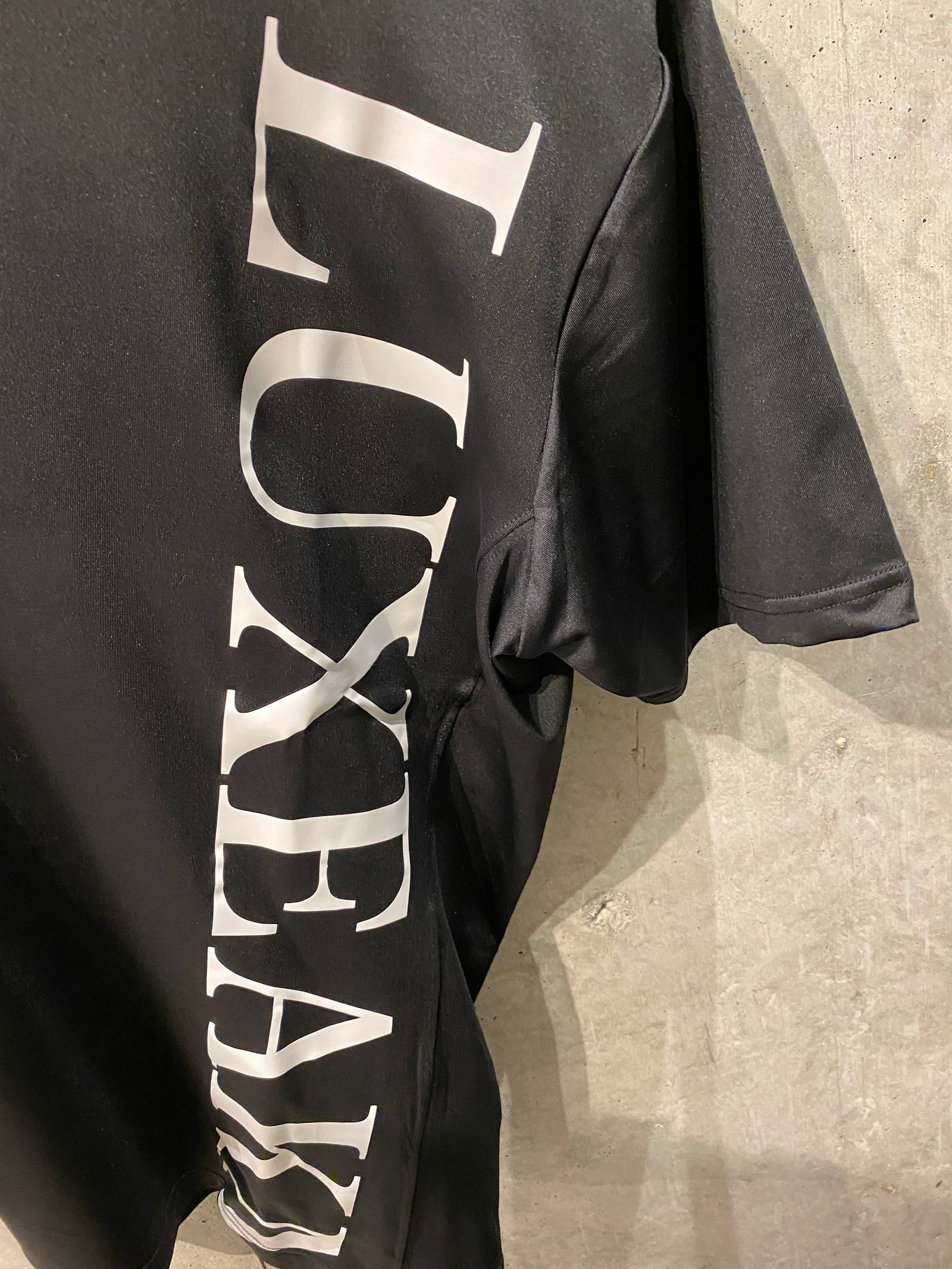 半袖モックネックTシャツ/BLACK